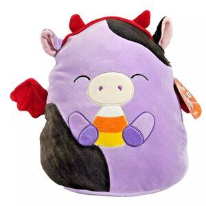 Squishmallow KellyToy Alexie Cow With Candy Corn & Devil Horns Tail 15" Plush NW